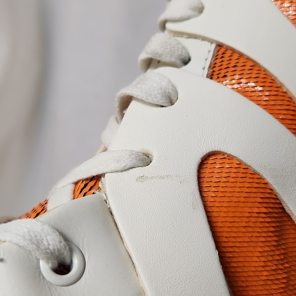 Alexander McQueen X Puma Hightop White and Orange Sneakers (M Size 10) - Picture 15 of 16